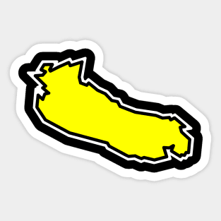 Gabriola Island Silhouette in a Lemon Yellow Flavour - Bright and Simple - Gabriola Island Sticker